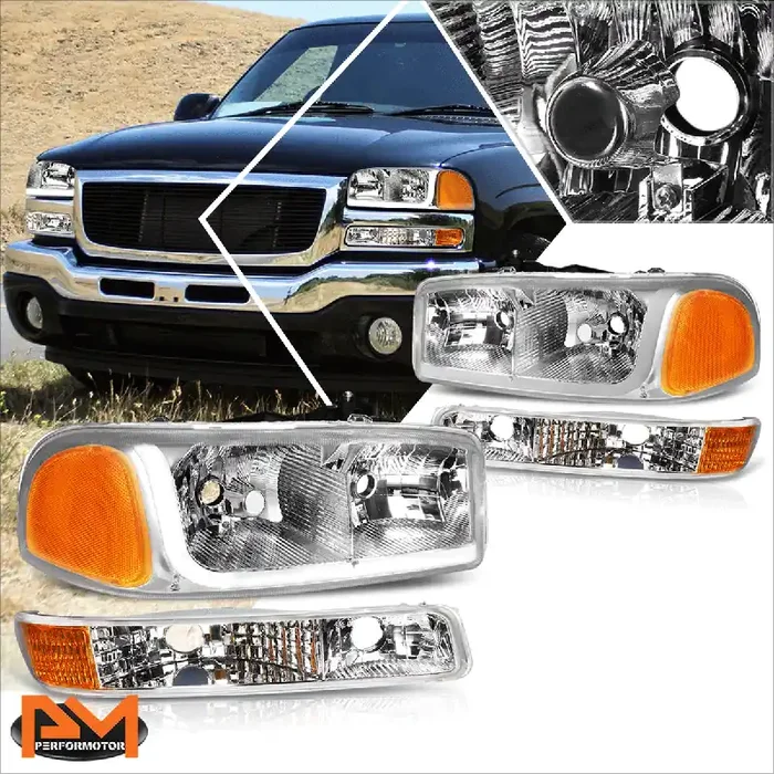 LED DRL Headlights 99-07 GMC Sierra 1500 2500 3500 Sierra C3 Yukon