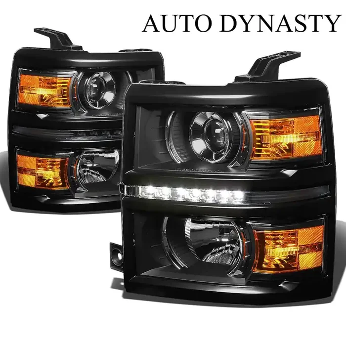 LED DRL Projector Bumper Lamp+Head Lights 14-15 Chevy Silverado 1500, 2500, 3500