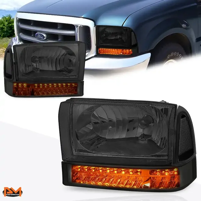 LED Turn Signal Headlights 99-04 Ford F-250 F-350 Super Duty, 00-04 Excursion