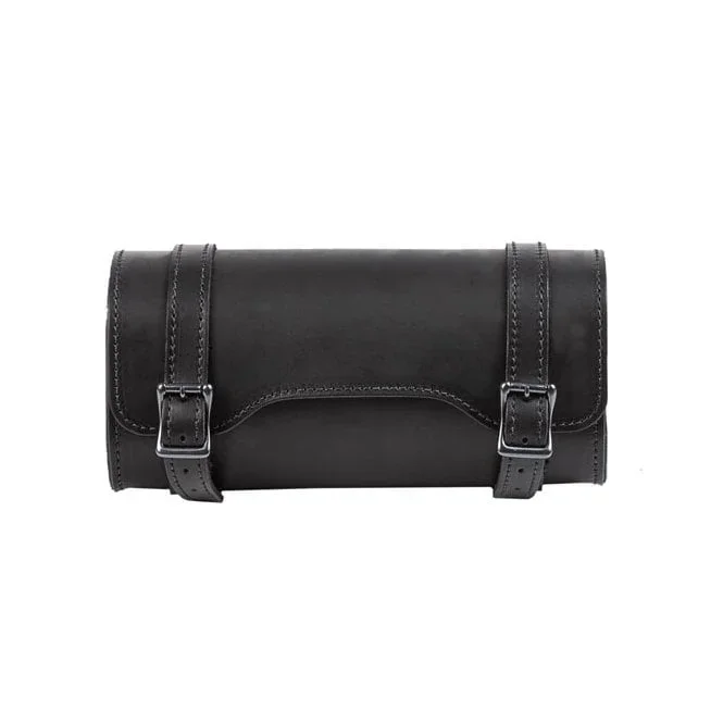 Ledrie, Leather Tool Roll. Black With Black Buckles