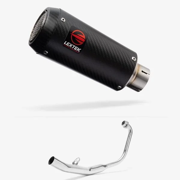 Lextek Carbon Fibre CP9C Exhaust System 180mm for Honda CBR 125 R (11-19)