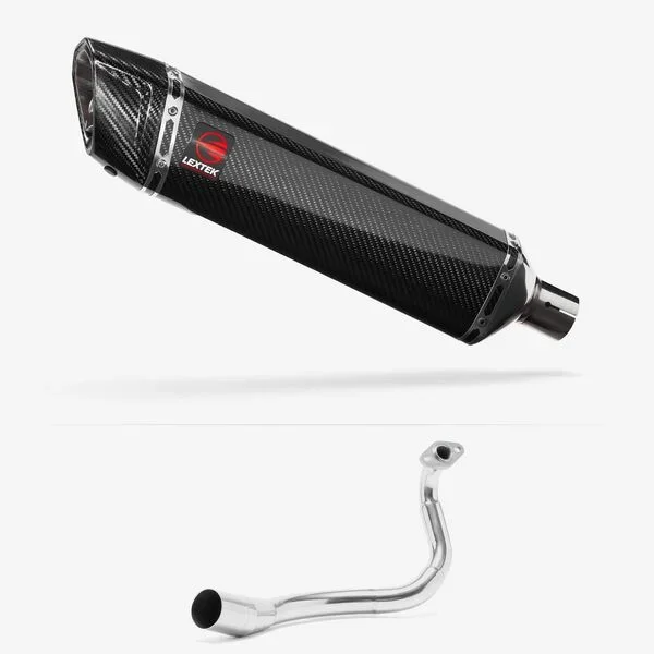 Lextek Carbon Fibre SP7C Gloss Exhaust System 400mm for Honda PCX 125 (18-19)