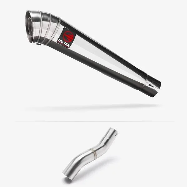 Lextek Stainless Steel MP4 Exhaust 300mm for Honda CBR500R (22-24) with Link Pipe