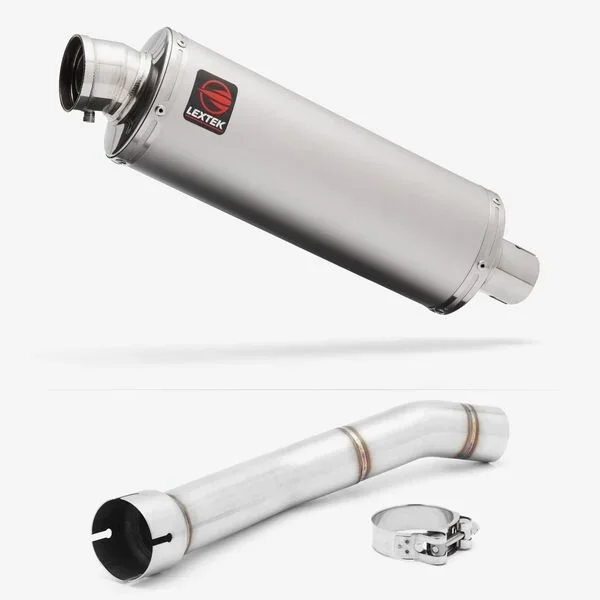 Lextek Stainless Steel OP1 Matt Exhaust 350mm with Link Pipe for Yamaha YZF R1 (99-01)