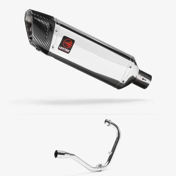 Lextek Stainless Steel SP4 Polished Exhaust System 300mm for Lexmoto Michigan 125