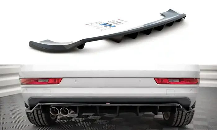 Maxton Design Audi Q3 S-Line 8U (Facelift) Central Rear Splitter (with vertical bars)