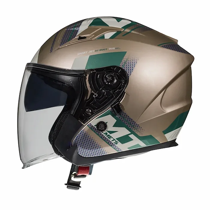 MT Helmets MT Avenue Sideway Gold & Green – Open Face Helmets