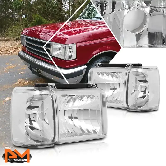 OE Style Headlights 87-91 Ford F-150 F-250 F-350 Bronco