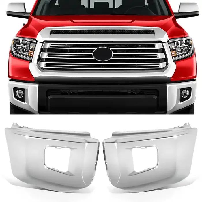 Pair Front Chrome Bumper Extensions 14-21 Toyota Tundra