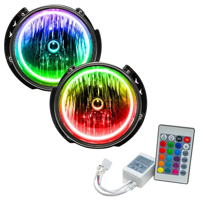 Pre-Assembled LED Halo Headlights 07-16 Jeep Wrangler JK