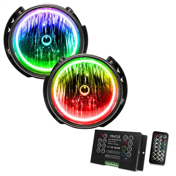Pre-Assembled LED Halo Headlights 07-16 Jeep Wrangler JK