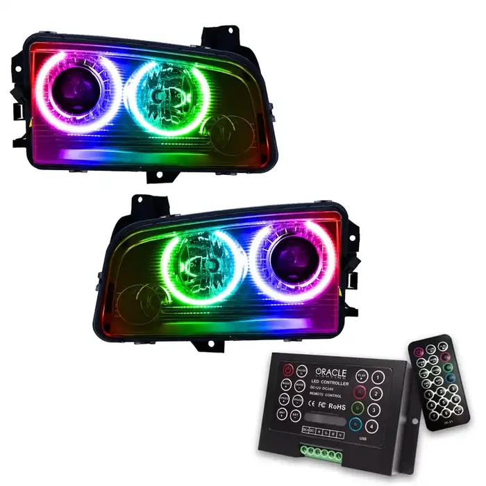 Pre-Assembled LED Halo Headlights (HID) 08-10 Dodge Charger