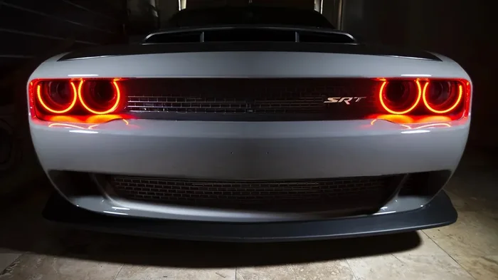 Pre-Installed LED Halo Headlight Bezel 15-23 Dodge Challenger