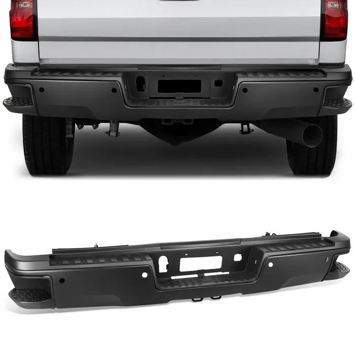 Rear Step Bumper w/ License Plate Lights 15-19 Chevy/GMC Silverado Sierra 2500 3500 HD