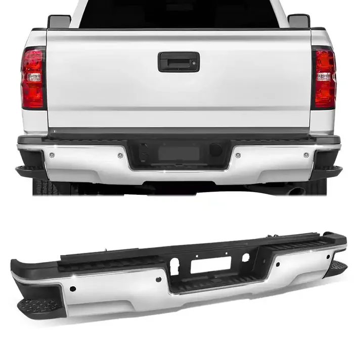 Rear Step Bumper W/License Plate Lights 15-19 Chevy Silverado / GMC Sierra 2500 3500 HD