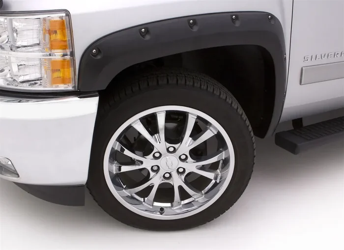 Rivet Style Textured Finish Rear Fender Flares 16-18 Chevy Silverado 1500, 2019 LD
