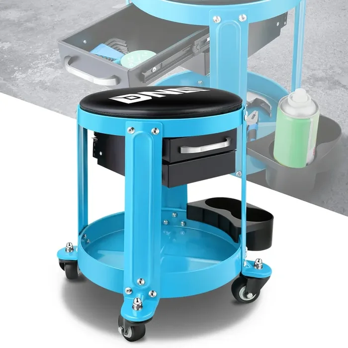 Rolling Seat Creeper Garage Stool w/ Tool Storage Drawer