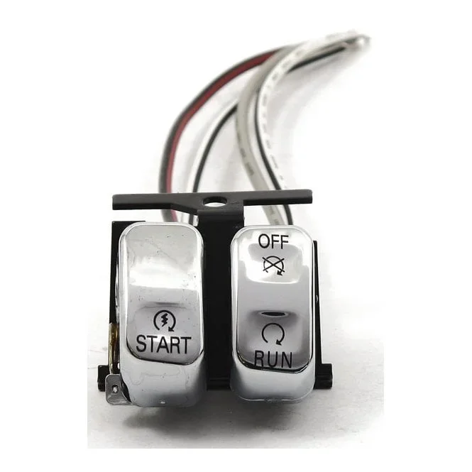 Run/Off/Start, Handlebar Switch Set. Chrome