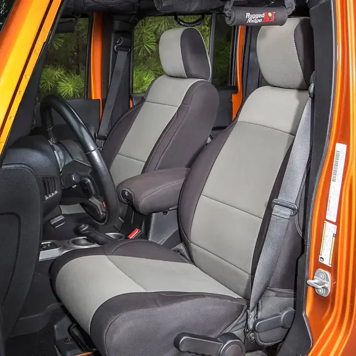 Seat Cover Kit, Black/Gray 07-10 Jeep Wrangler JK, 2 Door