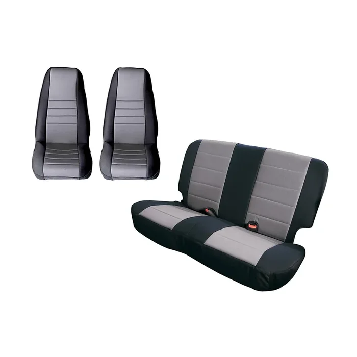 Seat Cover Kit, Black/Gray 80-90 Jeep CJ/Wrangler YJ