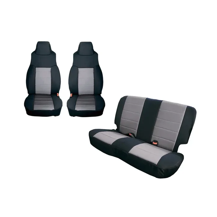 Seat Cover Kit, Black/Gray 97-02 Jeep Wrangler TJ