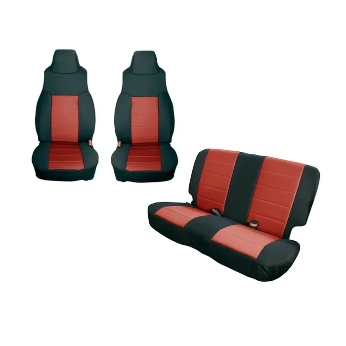 Seat Cover Kit, Black/Red 91-95 Jeep Wrangler YJ