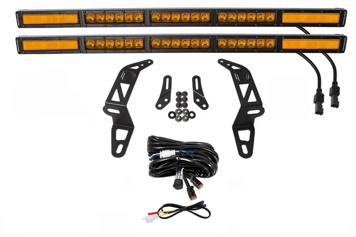 SS30 Bumper Bracket Kit 18-24 Jeep JL Wrangler/Gladiator, Amber Combo Dual