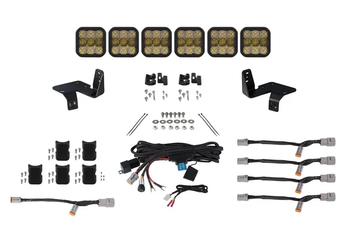 SS5 6-Pod CrossLink Grille Lightbar Kit Pro Yellow Combo20-22 Super Duty
