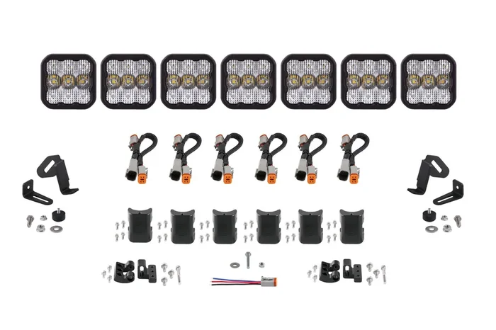 SS5 Sport Universal CrossLink 7-Pod Lightbar White Combo