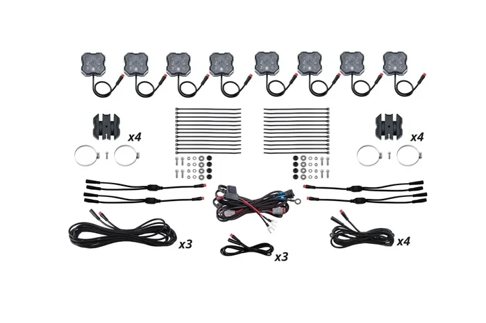 Stage Series SXS Rock Light Installer Kit RGBW M8 (8-pack)