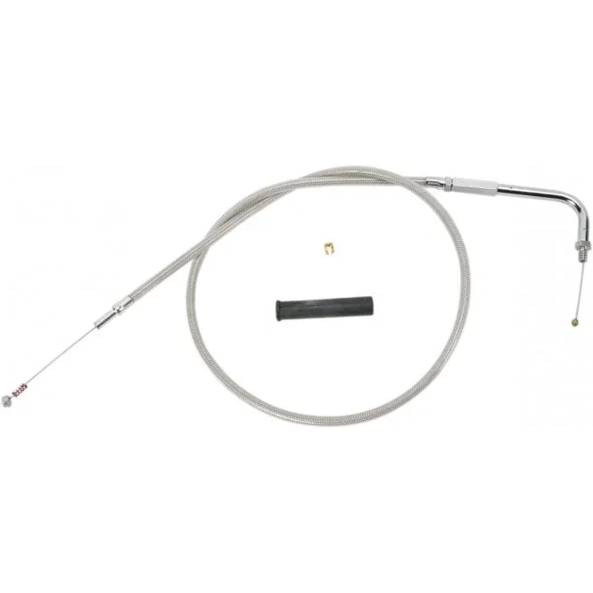 Stainless Braided Idle Cable – Housing Length : 112 cm (44″) Softail, Classic, Sportster, Touring