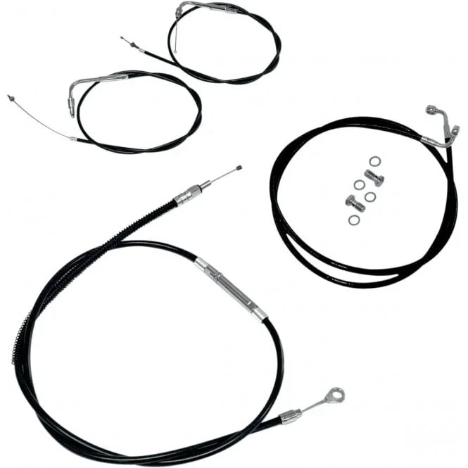 Standard Black Vinyl Braided Handlebar Cable/Brake Line Kit Softail