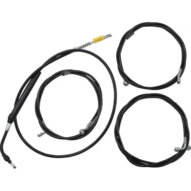 Standard Black Vinyl Braided Handlebar Cable/Brake Line Kit Touring