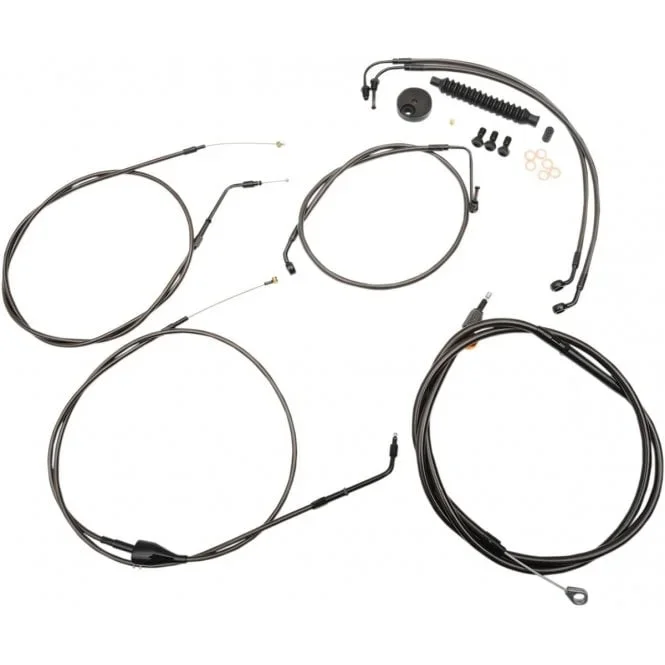 Standard Midnight Braided Handlebar Cable/Brake Line Kit Classic, Touring