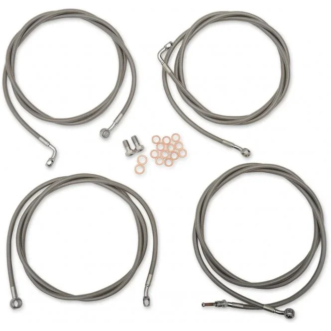 Standard Stainless Braided Handlebar Cable/Brake Line Kit Softail, Touring