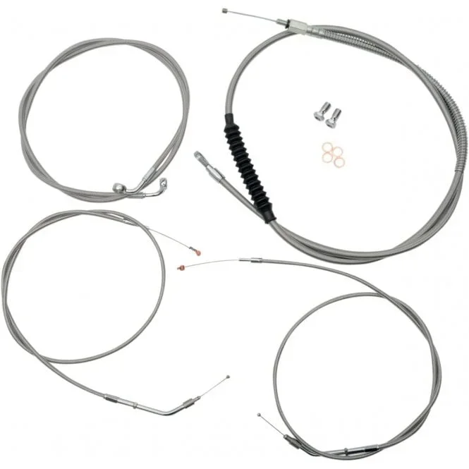 Standard Stainless Braided Handlebar Cable/Brake Line Kit Sportster