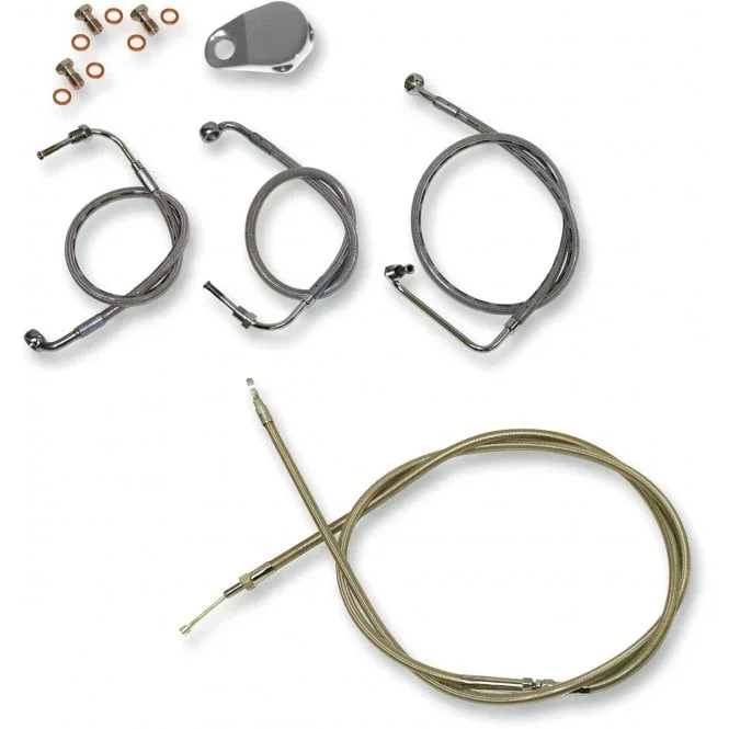 Standard Stainless Braided Handlebar Cable/Brake Line Kit Touring