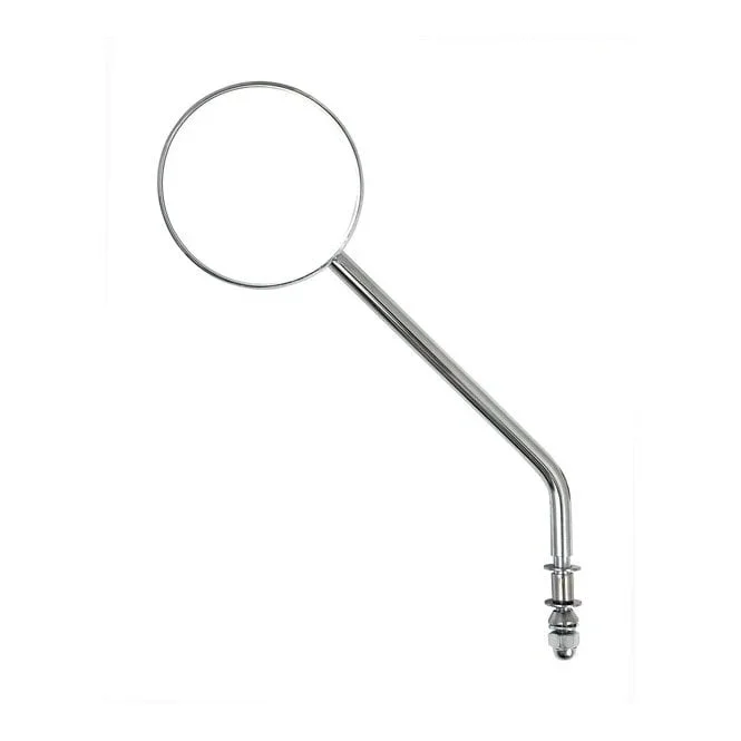 Steel 3″ Round Mirror. Chrome, Long Stem