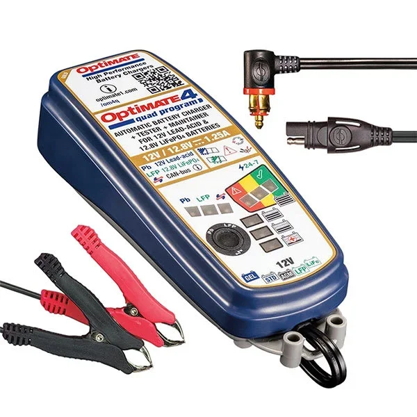 TecMate OptiMate 4 Quad 12V Battery Optimiser Premium – CANBUS (BMW/Triumph)
