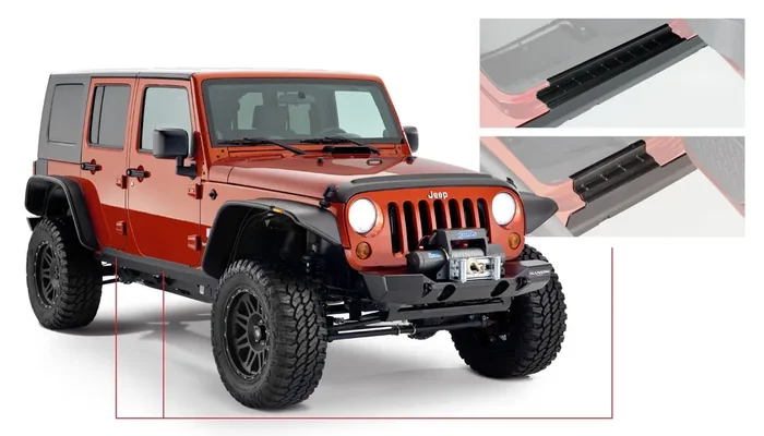 Trail Armor Rocker Panel and Sill Plate Covers 07-18 Jeep Wrangler JK Unlimited 4-Door