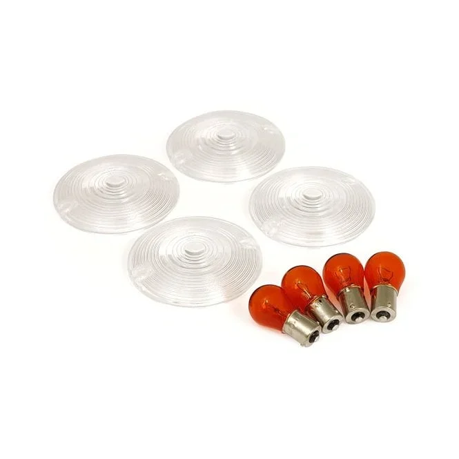 Turn Signal Lens Kit. Flat Lens Style. Clear