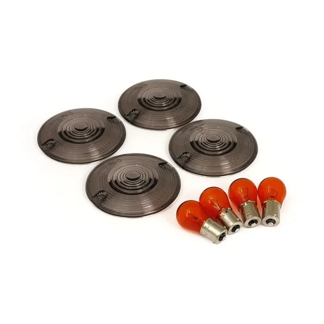Turn Signal Lens Kit. Flat Lens Style. Smoke