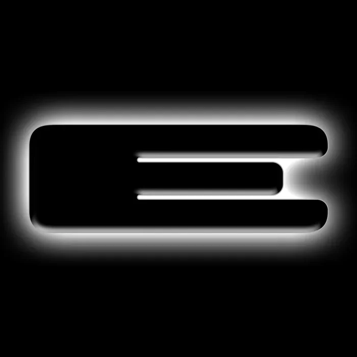 Universal Illuminated LED Letter Badges Matte Black Surface Finish E
