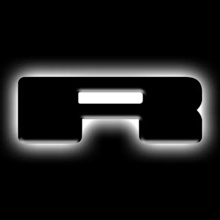 Universal Illuminated LED Letter Badges Matte Black Surface Finish R