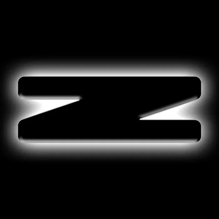 Universal Illuminated LED Letter Badges Matte Black Surface Finish Z