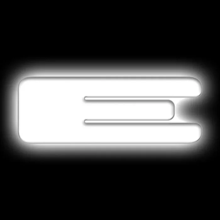 Universal Illuminated LED Letter Badges Matte White Surface Finish E