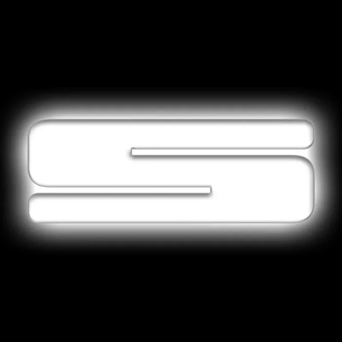 Universal Illuminated LED Letter Badges Matte White Surface Finish S