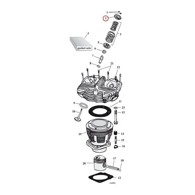 Valve Spring Top Collar Set. Titanium. Thin Stem