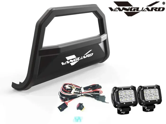 VGUBG-1890-1339TBK-LED Optimus Wide Bull Bar 18-23 Chevrolet Traverse, 17-24 GMC Acadia