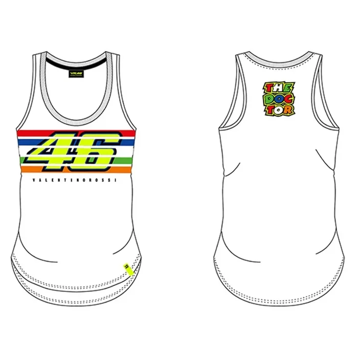 VR46 TANK TOP STRIPES WHITE